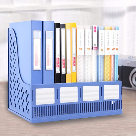 Desk File Organizer,Sturdy Magazine File Holder 4 Sections Plastic ...