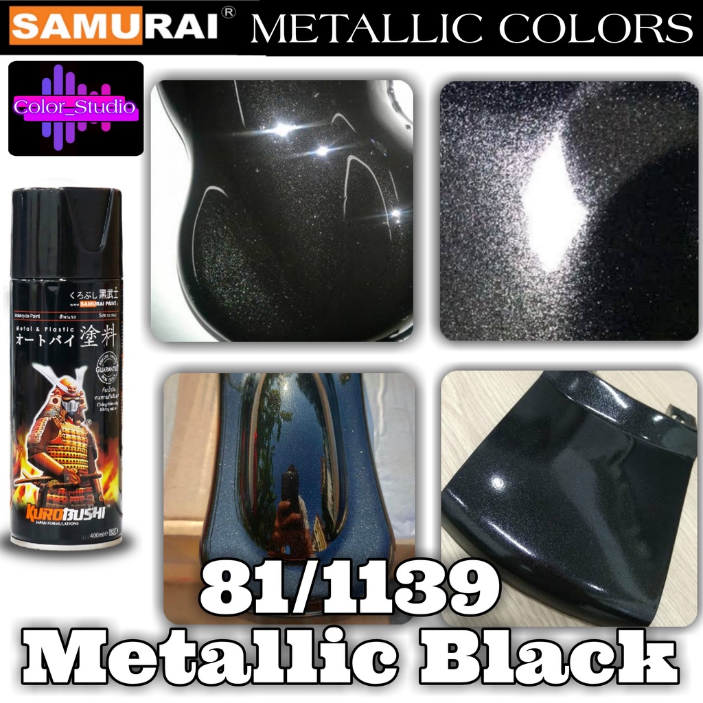 SAMURAI SPRAY PAINT 81/1139 Metallic Black / Metallic Colors (COD