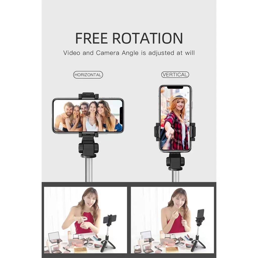 Wireless Bluetooth Selfie Stick Tripod Monopod Stand Phone Holder With Remote Control For Outdoor - Image 7