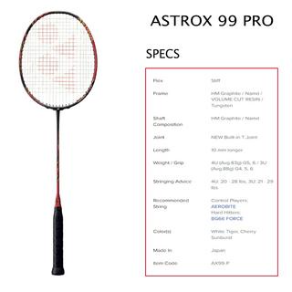 YONEX ASTROX 99 PRO 4U Full Carbon Single Badminton Racket Original  products Badminton competition