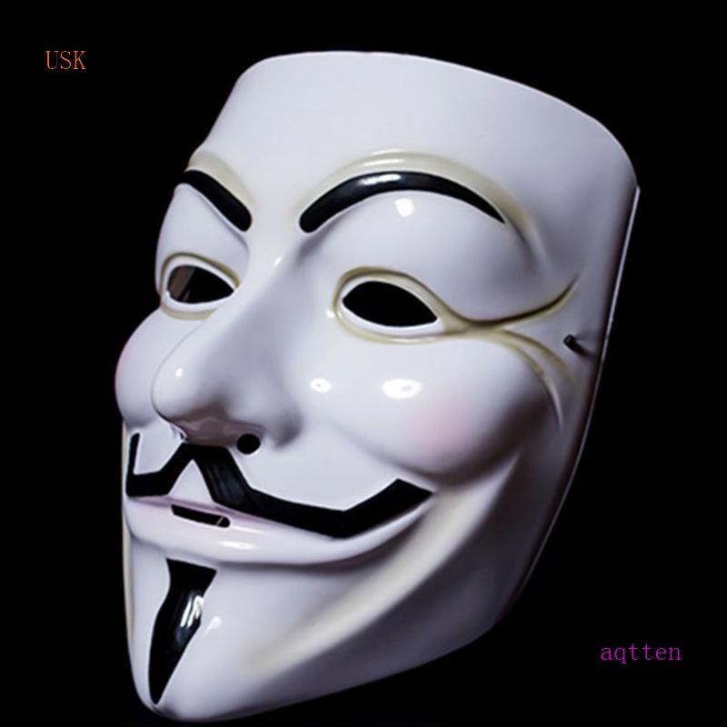 USK Props Headwear Horror Anime Cosplay Masks V Face Anonymous Carnival