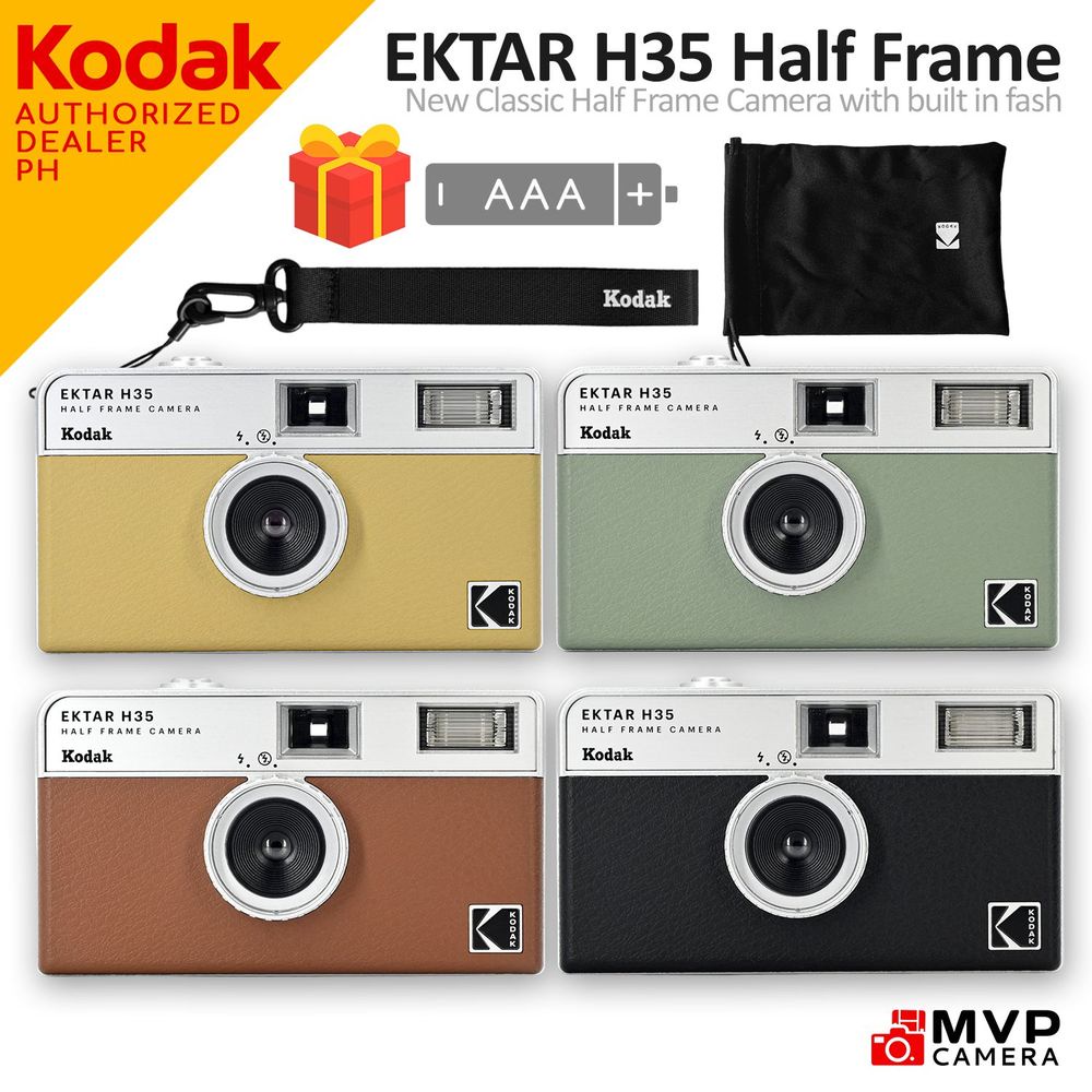 KODAK H35 Half Frame 135 35mm Reusable Film Camera BLACK SAND SAGE