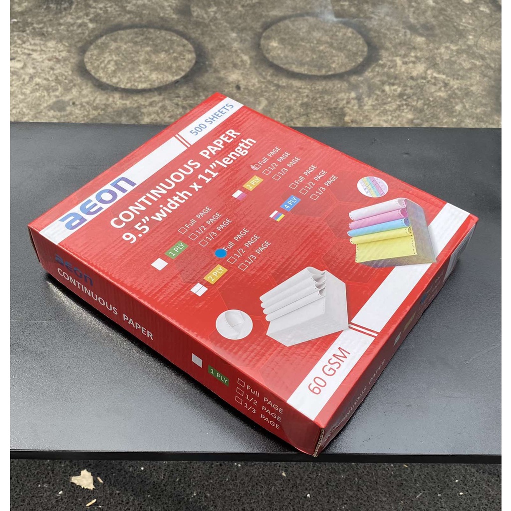 AEON 2Ply Carbonless Continuous Form Paper 1Whole Page 60gsm 500Sheets