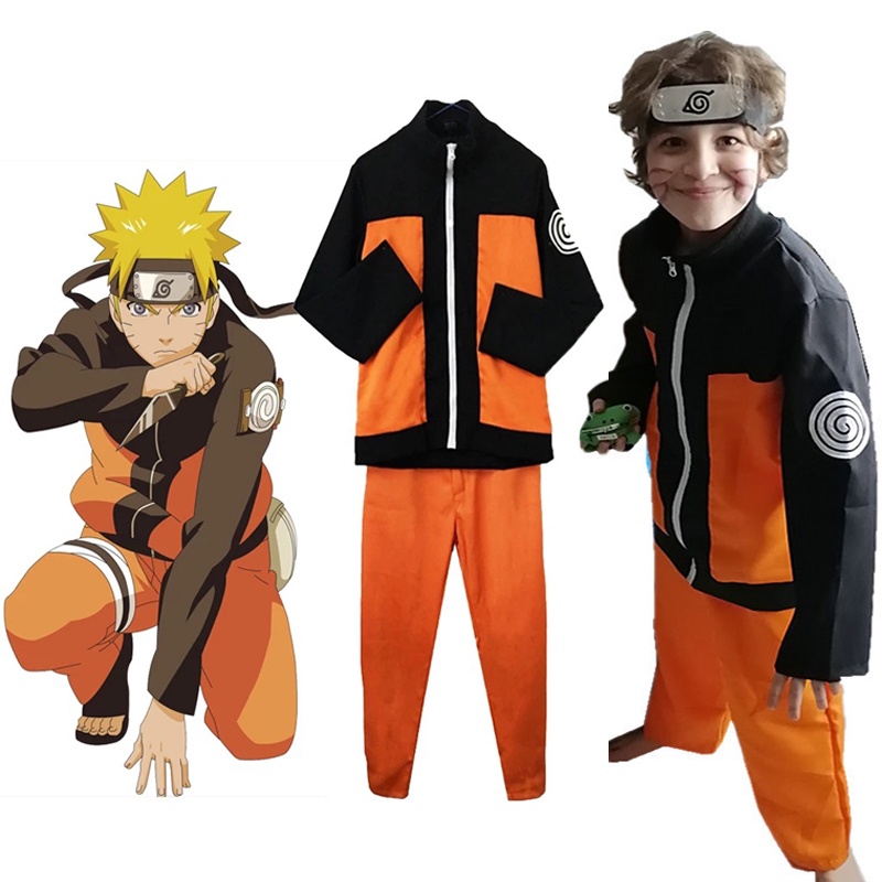 NEW Uzumaki Cosplay Costume Anime Naruto Ninja Costume Boy Performance 