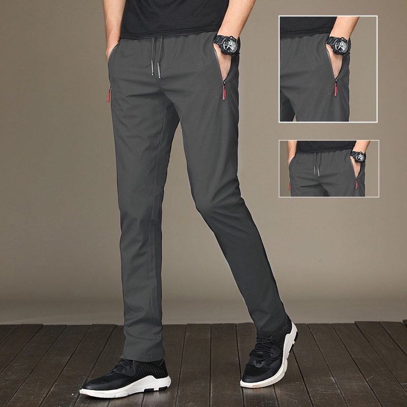 Men's Pants Jogger Pants Zipper With Pocket Stretchable Stright Jogger ...