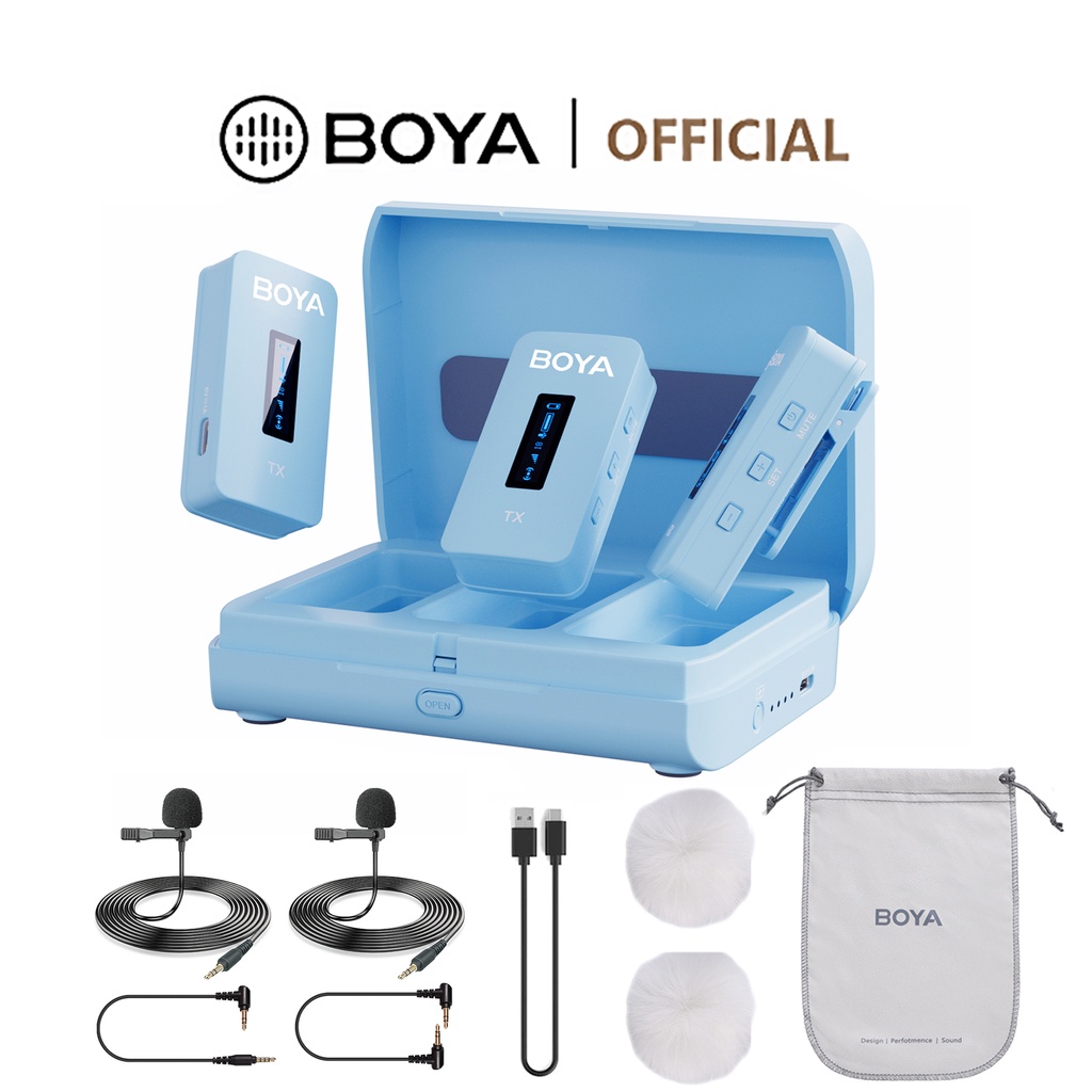 BOYA BYXM6 K2 Wireless Lavalier Microphone 7 Colors with Charging Case