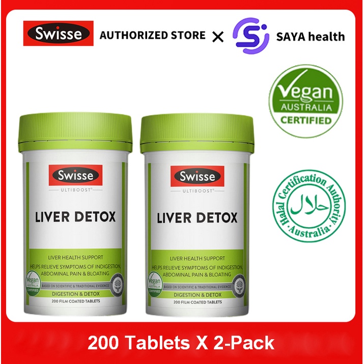 Swisse Ultiboost Liver Detox 200 Tablets X 2Pack (Halal & Vegan
