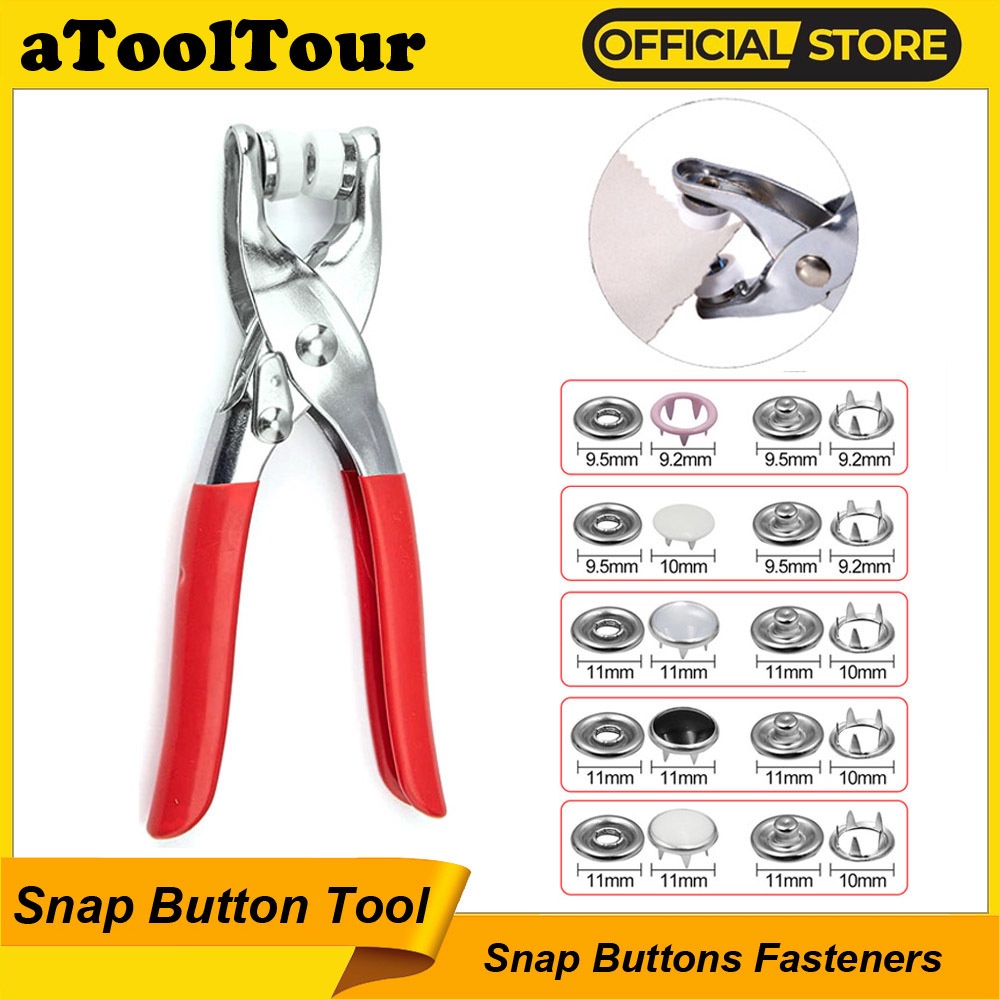 Craftsmanship DIY Metal Tick Snaps Buttons With Fastener Pliers Set