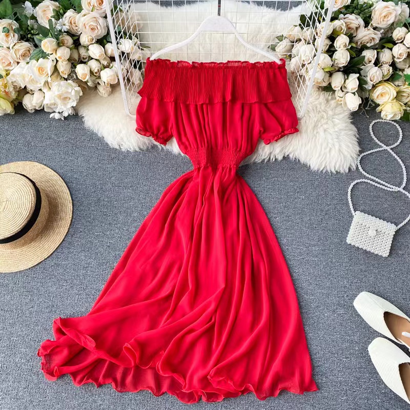 red dress shopee Heartthrobs Off The Shoulder Maxi Shop dress red for Sale