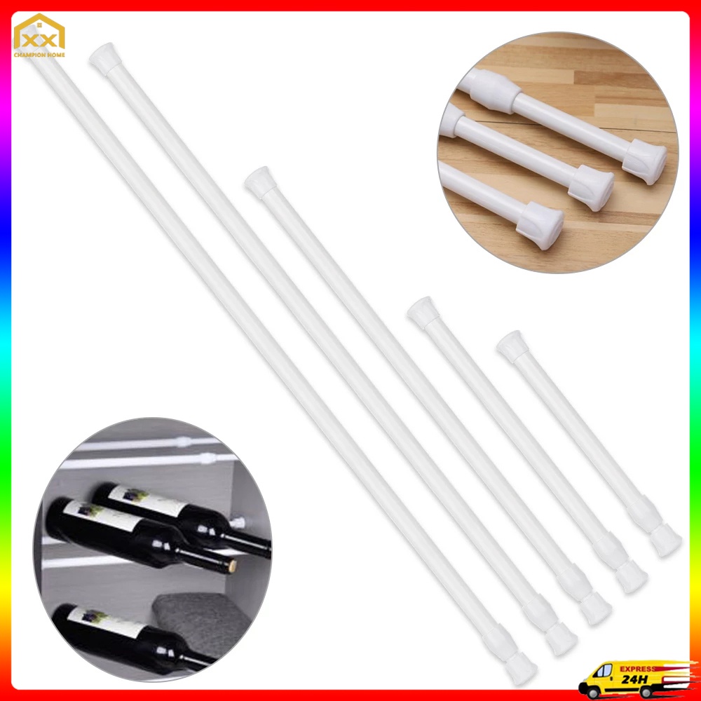 Multi Purpose Spring Loaded Adjustable Tension Rod Curtain Rods