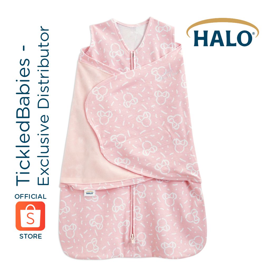 HALO Sleepsack Multiway Swaddle Confetti Disney Minnie Pink ( sleep