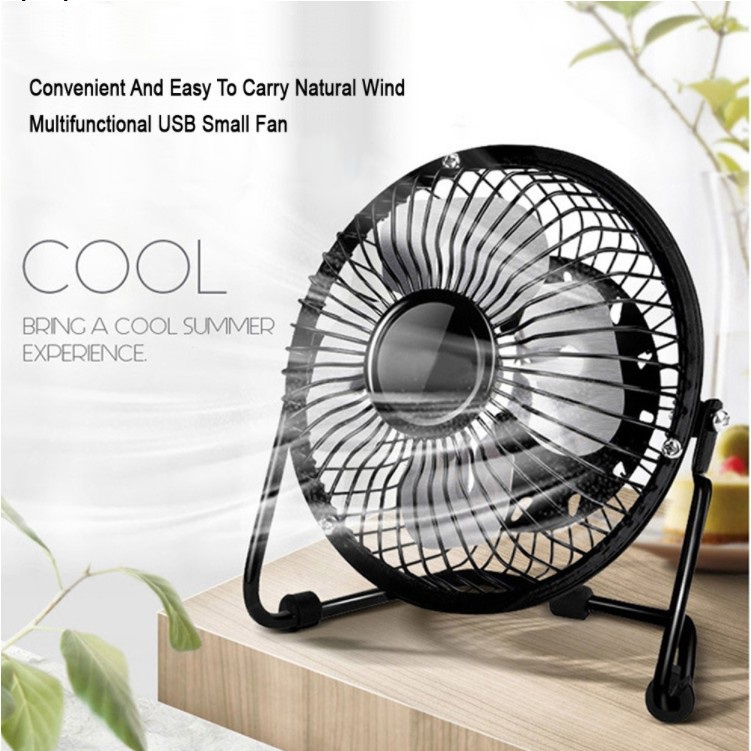 Mini USB Table Desk Personal Fan 4" USB Cable Fan Electric Fan Metal