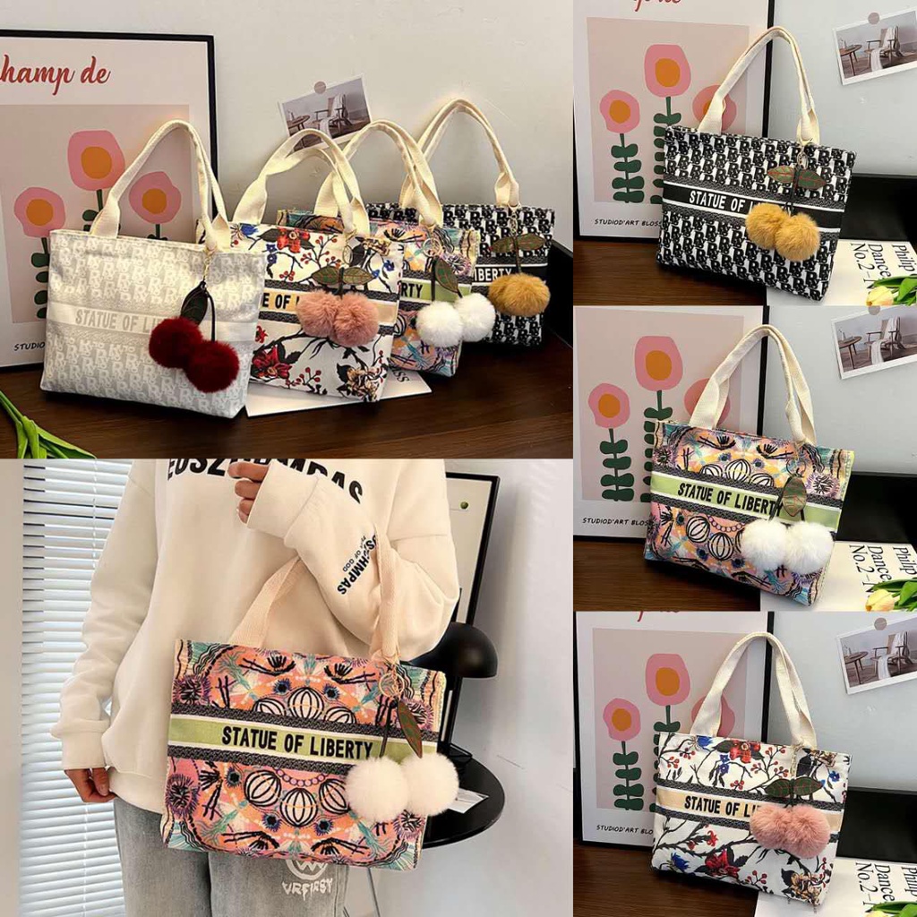 MICA TIU Korean Tote Bag Monogram Canvas Without Accesories Casual