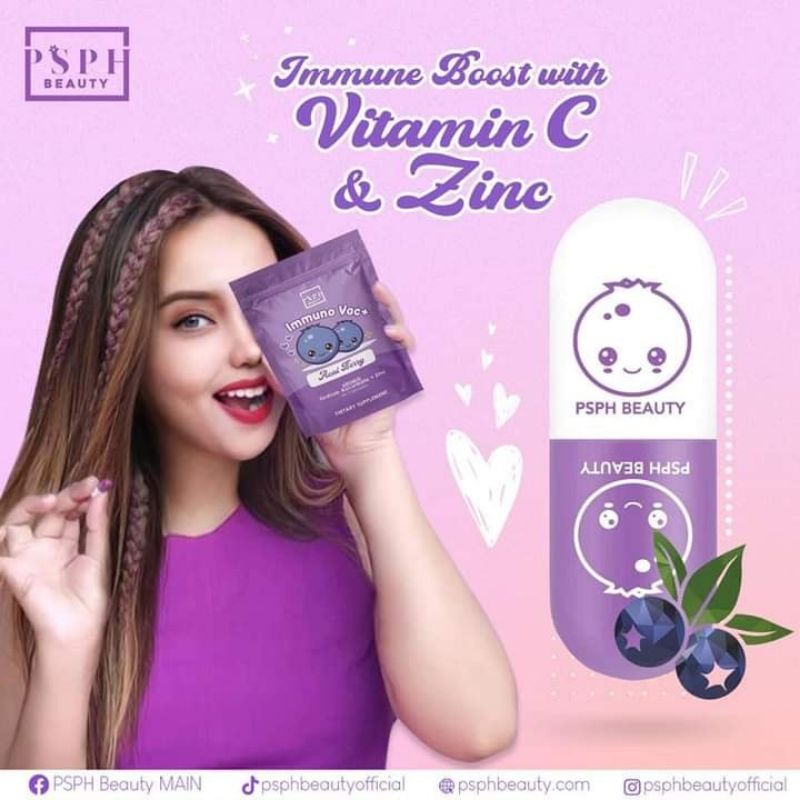 PSPH Beauty Immuno Vac+ Vitamin C & Zinc (60caps) Shopee Philippines