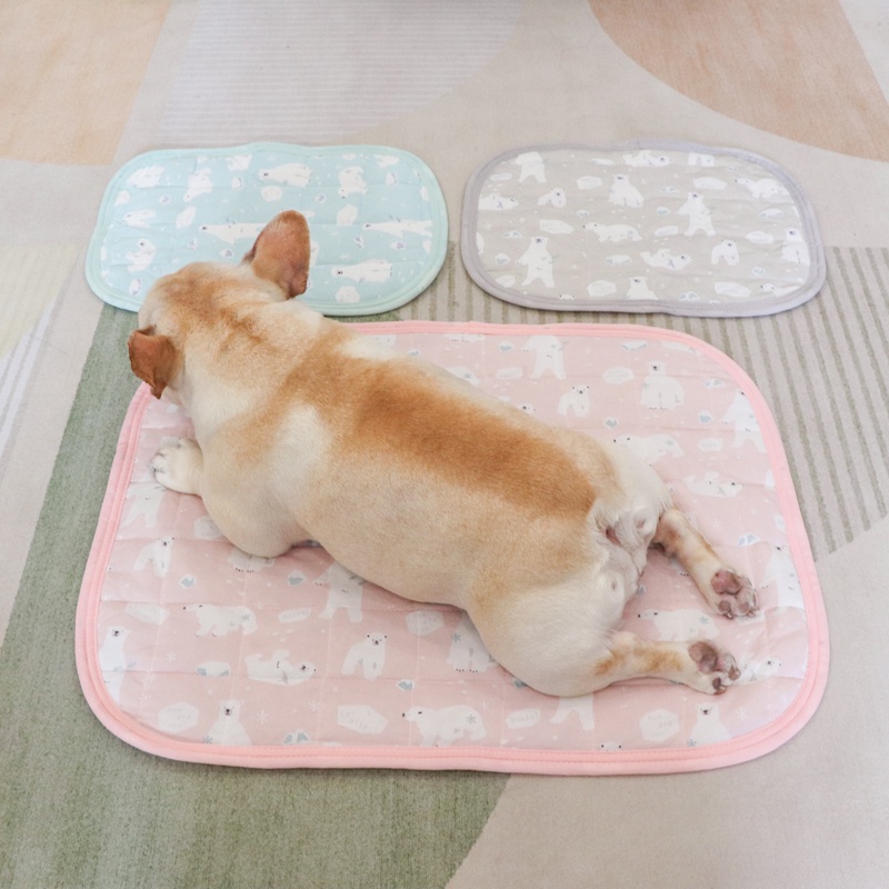Pet dog cool mat ice silk mat summer cooling mat method bucket pug teddy bear dog mat summer sleepi #4
