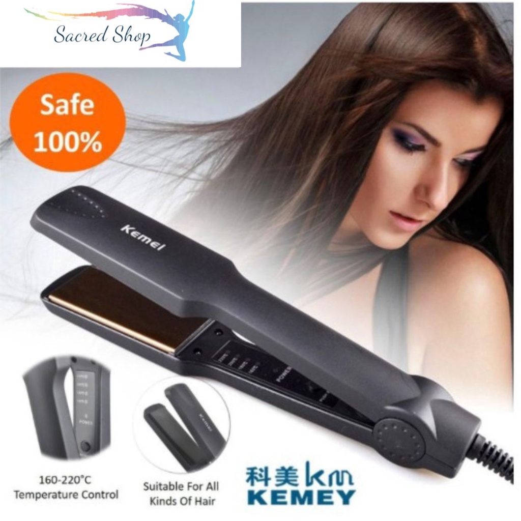 Kemei KM329 Professional Hair Straightener Curl Fast Heating Iron