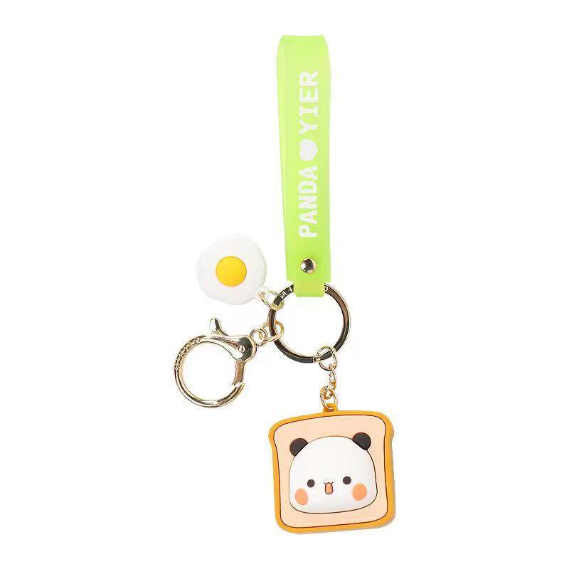 Bubu Dudu Panda Bear Figures Keychain Cosplay Key Ring Diy Car Backpack