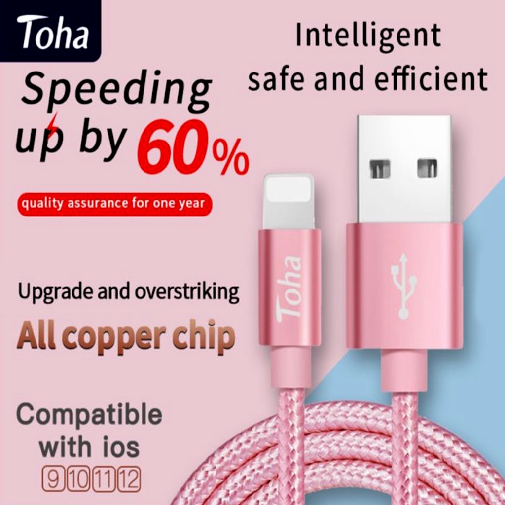 PowerLine Micro Usb Cable Android IOS Type C Toha Fast Quick Charging