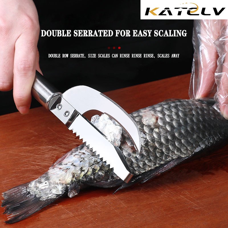 KATELV Multifunctional Fish Knife Stainless Steel Fish Scaler Scraper ...