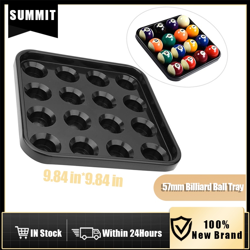 16 Holes Black Billiard Ball Tray Snooker Billiard Ball Holder Tray