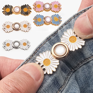 Adjustable Waist Clip Metal Pins Tighten Waist Small daisy Button for Women Skirt Pants Jeans Clothing Accessories