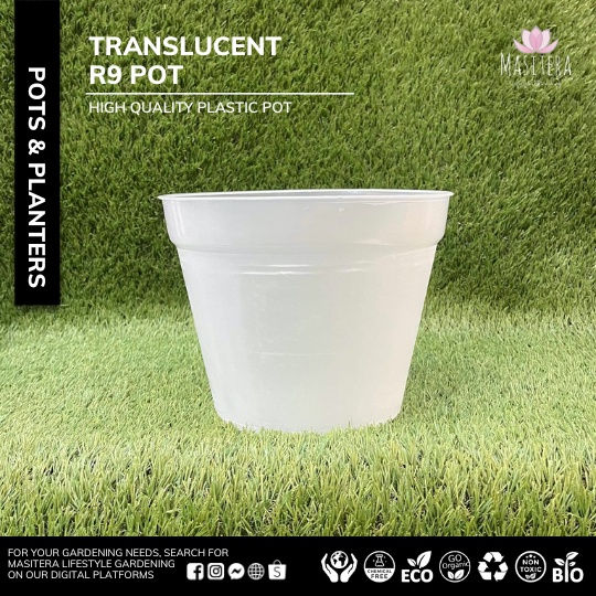 R9 Round Pot by MASITERA Semi Clear Translucent Pot Transparent
