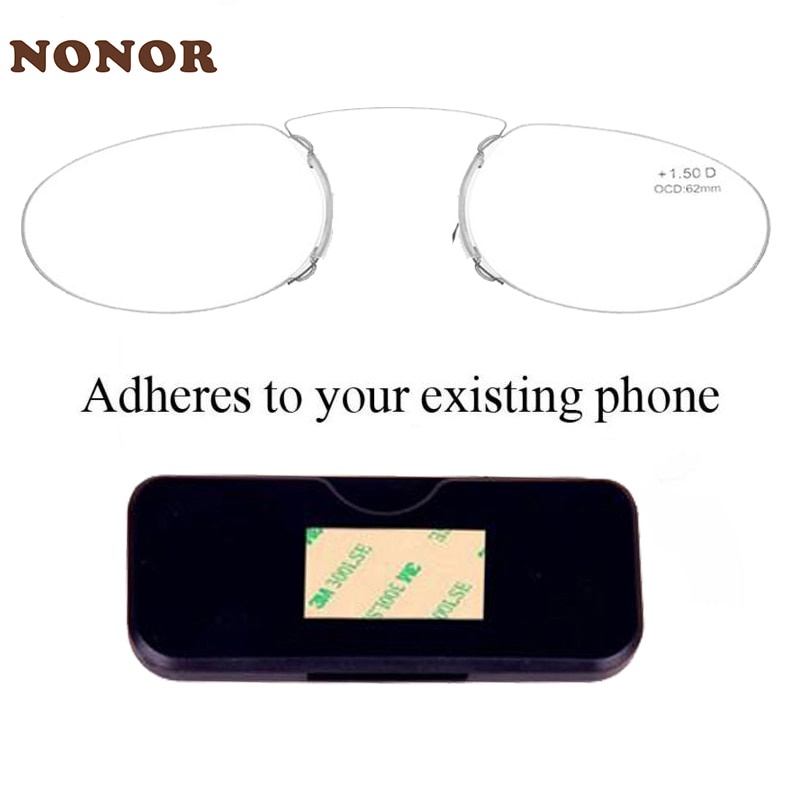 NONOR Legless Clip Nose Reading Glasses TR Men Eyeglasses Reading Mini