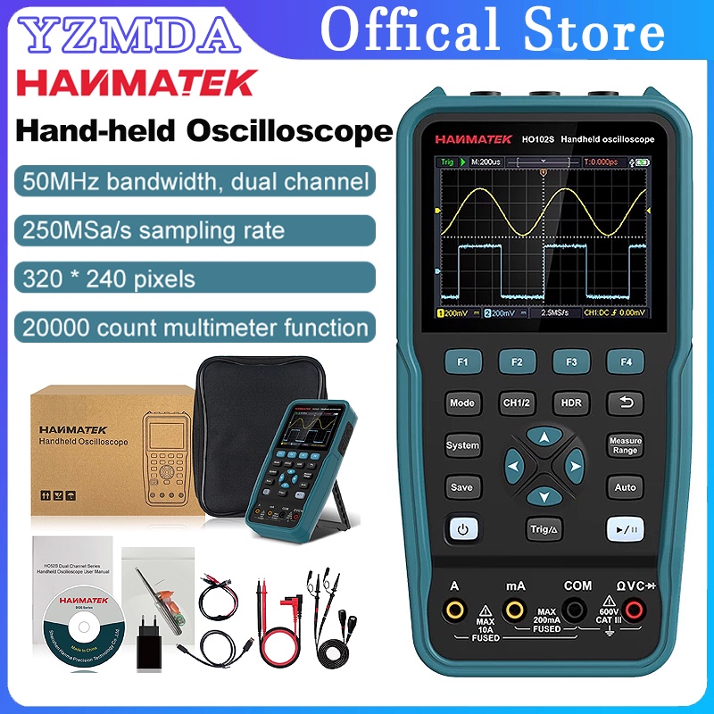 Digital Oscilloscope 50Mhz Bandwidth 2channel 3.5 "TFT Micro