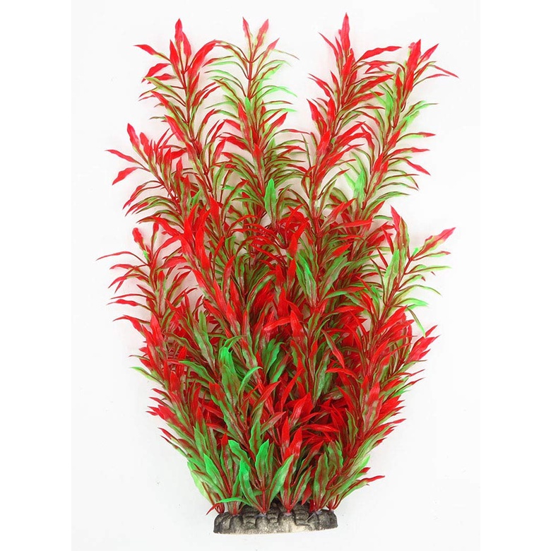 Aquarium Plants Fish Tank Plants Artificial Water Aquatic Tall Plant Red Green Big for Fish Frog Tan #3