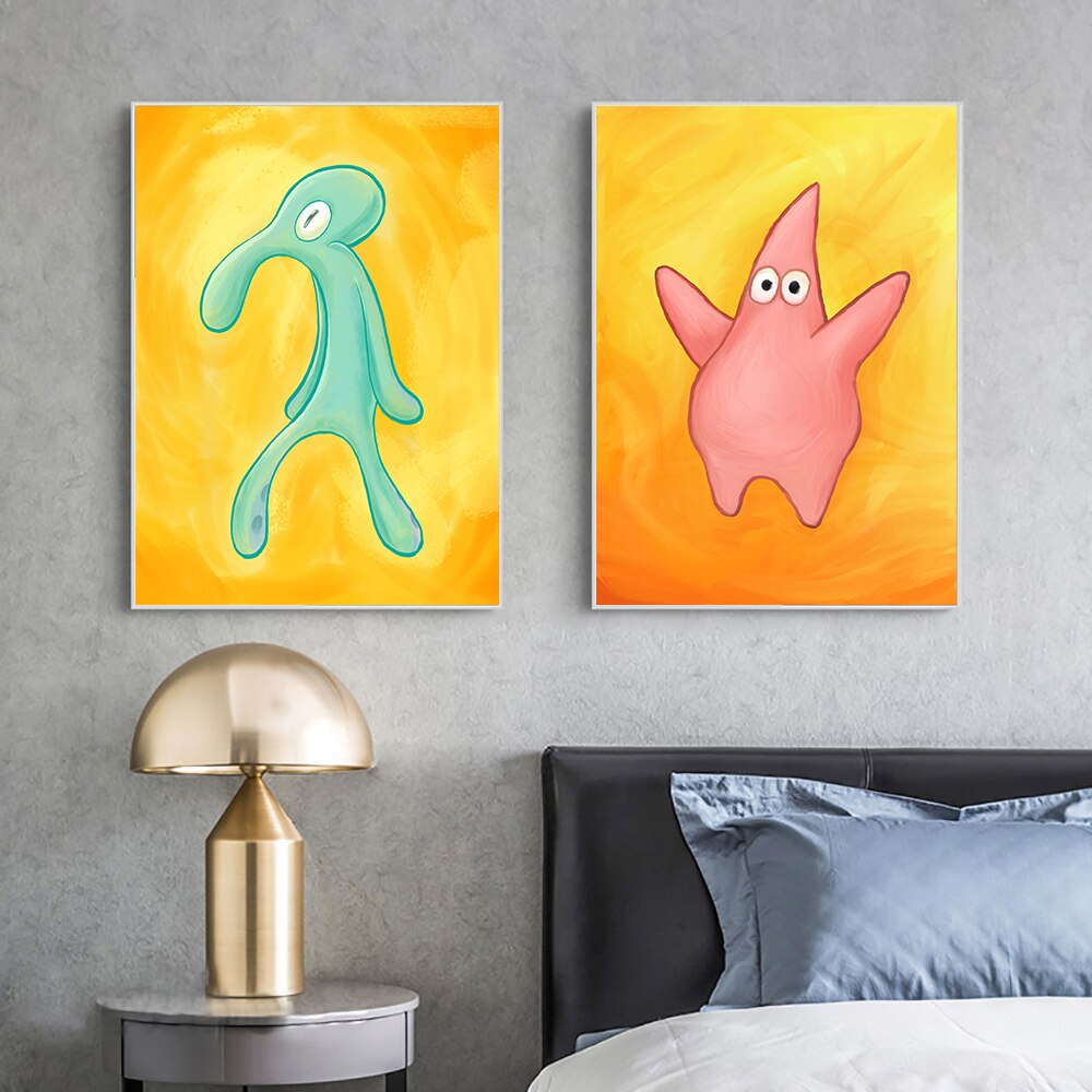 Patrick Star Squidward Paintings On Canvas Bold And Brash Poster   Sg 11134201 22110 Qapq94s85sjv8f