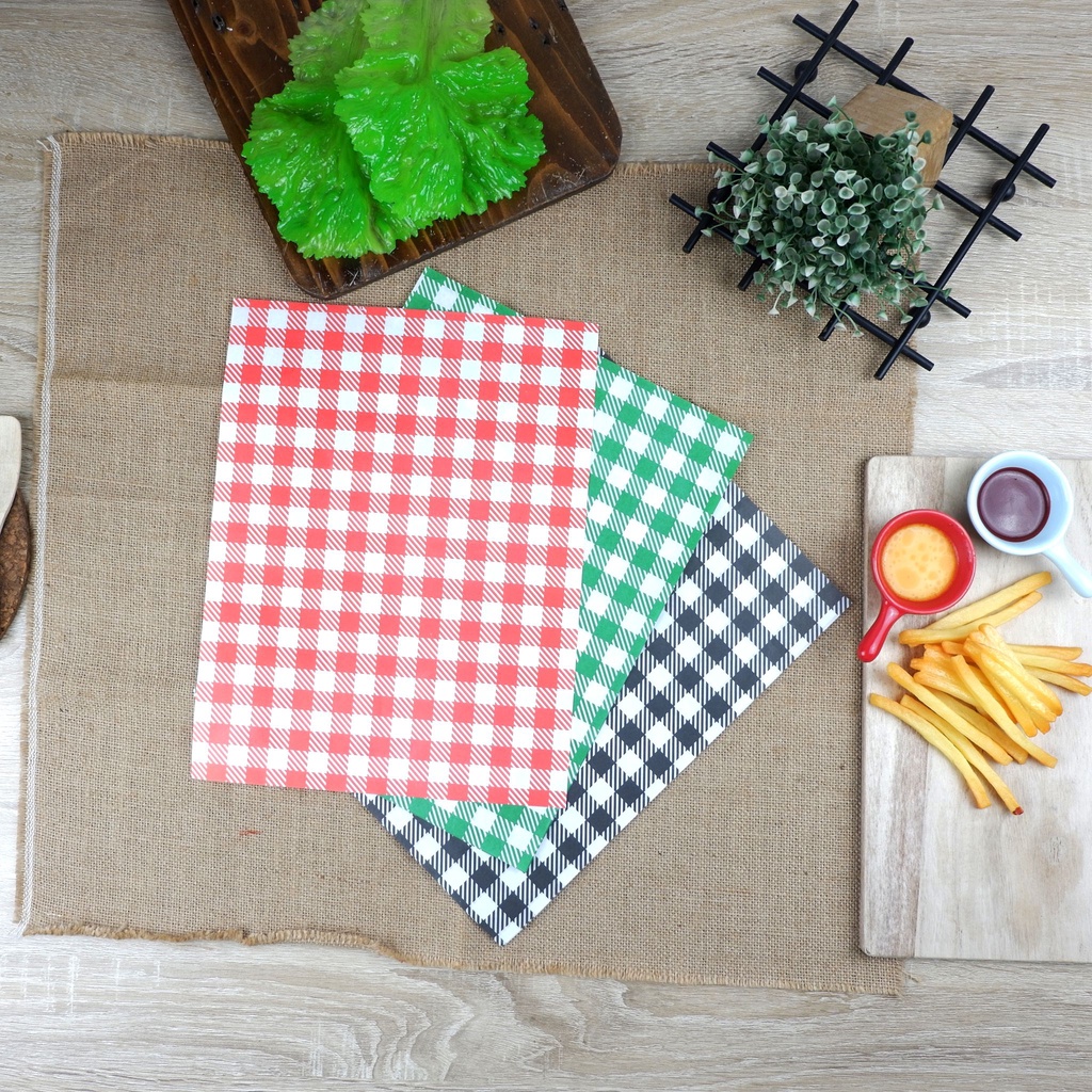 Checkered Deli Basket Food Liner Wrap Greaseproof Paper(100pcs) for