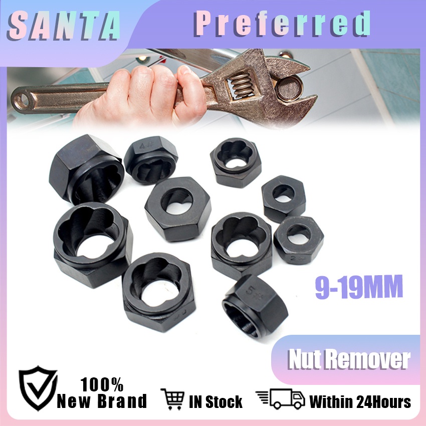10pcs/kit 9-19mm Low Bolt broken Bolt Nut Extractor Set Screw heads ...