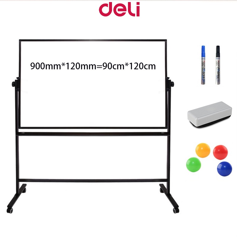 Deli 2 Sided Aluminum White Board Whiteboard Movable