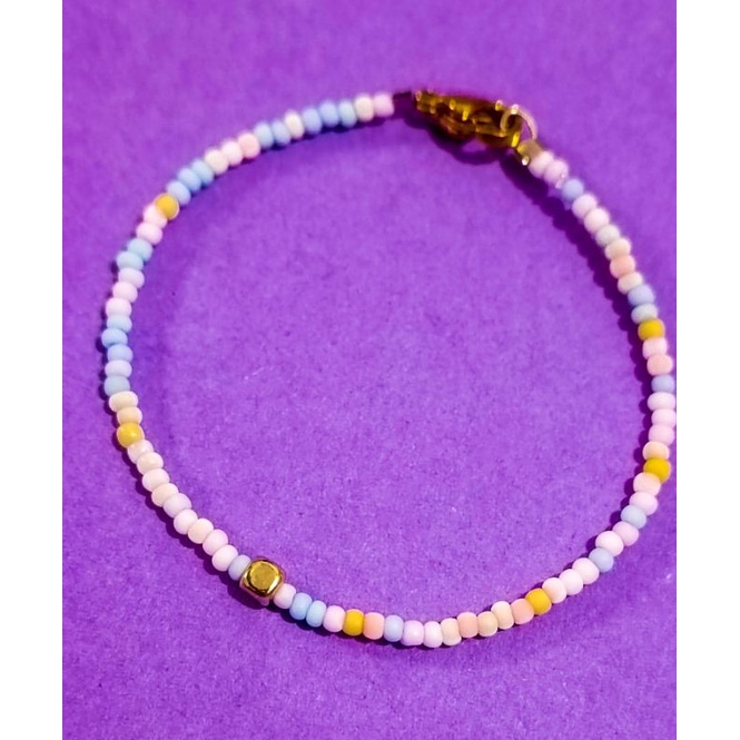 Minimalist cotton candy pastel bead bracelet mother & daughter twinning bands Customizable