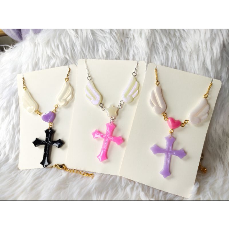 DEVIL CANDY Magical Girl Cross Chain Necklace cute kawaii handmade