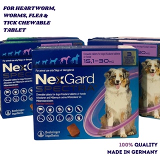 Nexgard spectra for heartworm, worms, flea & tick chewable tablet 100% quality