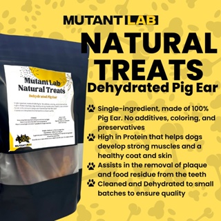 PREMIUM dehydrated Pig Ear (Mutant Lab Pet Treat High Quality) 100% safe for dogs and cats