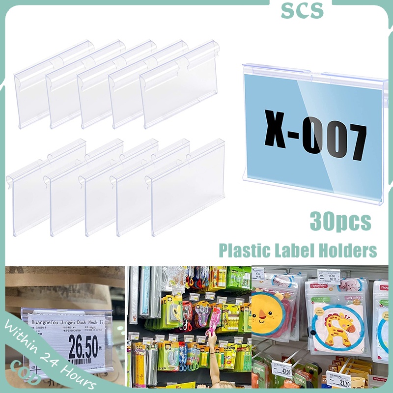 180 Pcs Clear Plastic Label Holders, Pcs Basket Labels Clip On, Wire