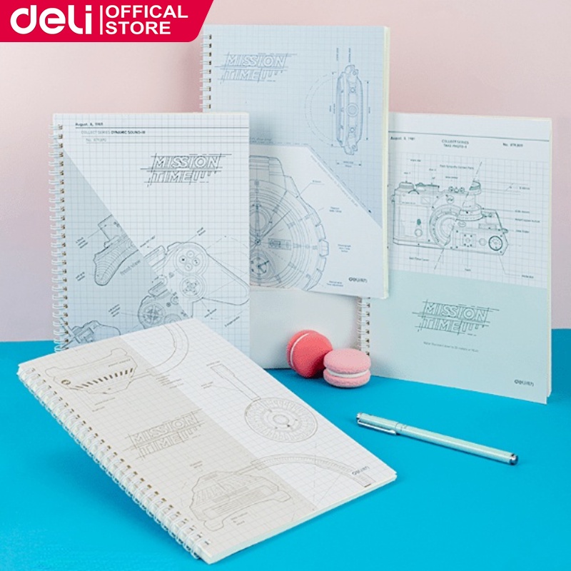 Deli B5 Spring Notebook 60 Sheets LooseLeaf Student Notepad School