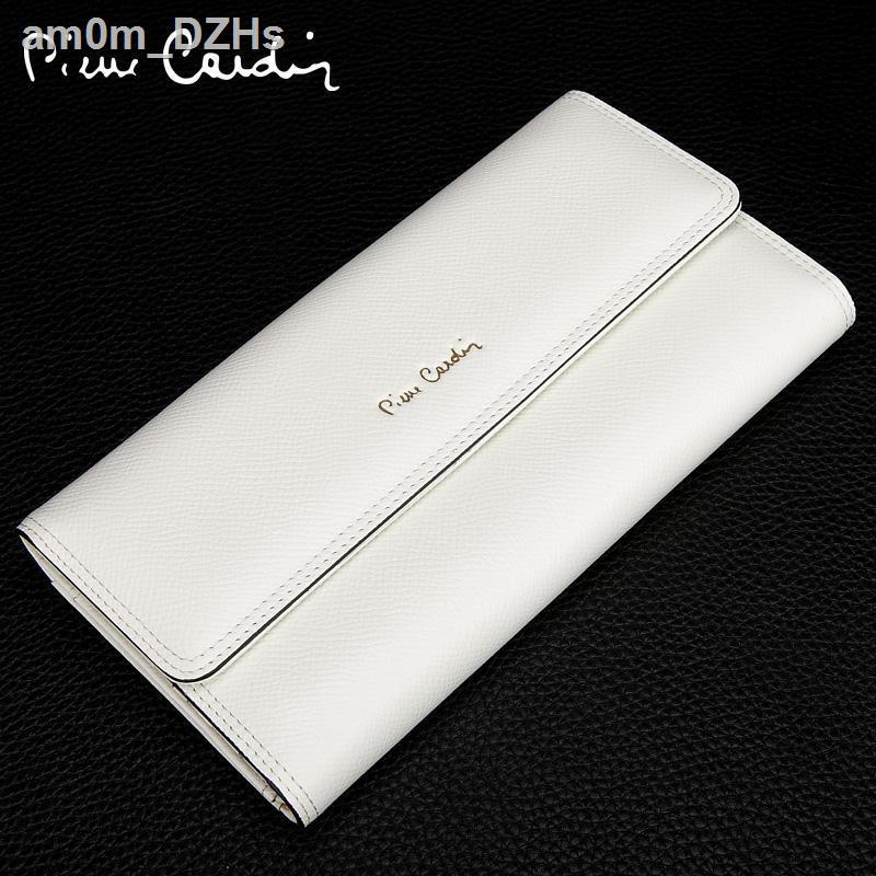 (Selling)Pierre Cardin wallet pambabae leather long fashion pambabaeng handbag cowhide pambabaeng tr