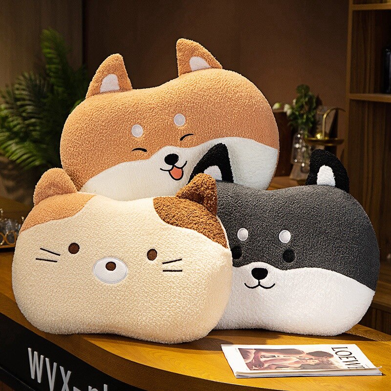 New  Lovely Shiba Inu Husky Cat Panda Duck Plush Pillow Soft Animal Cushion For Girls Children Bed Sofa Chair Pillow Toys