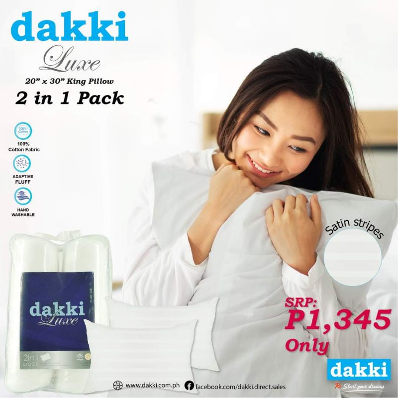 DAKKI Luxe 2in1 Gift Essentials King Size pillow 20"x30" (srp 1345