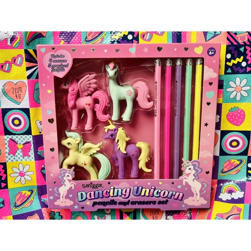 SMIGGLE DANCING UNICORN ERASER & PENCIL SET Shopee Philippines
