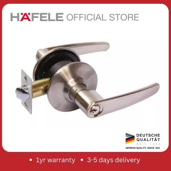 Cylindrical lever lock set, entrance function, satin nickel finish, for