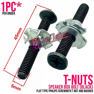 T-NUTS TNuts TNUT Flat Type Speaker Box Bolt with T Nut and Washer Screw Philips Screw (BLACK) qCY #3