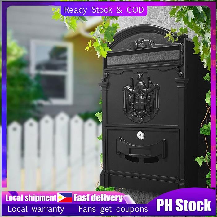Letter Mailbox Post Box with Waterproof and Lockable Box with European
