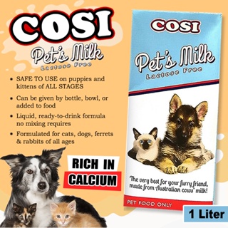 LKJ-Cosi Pet's Milk Lactose-Free 1L Made From Australian Cow's Milk For Pets All Ages