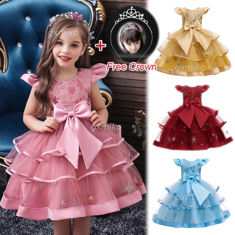 2-10Y Dress for Kids 5 Years Old Princess Tutu Formal Gown Terno for ...