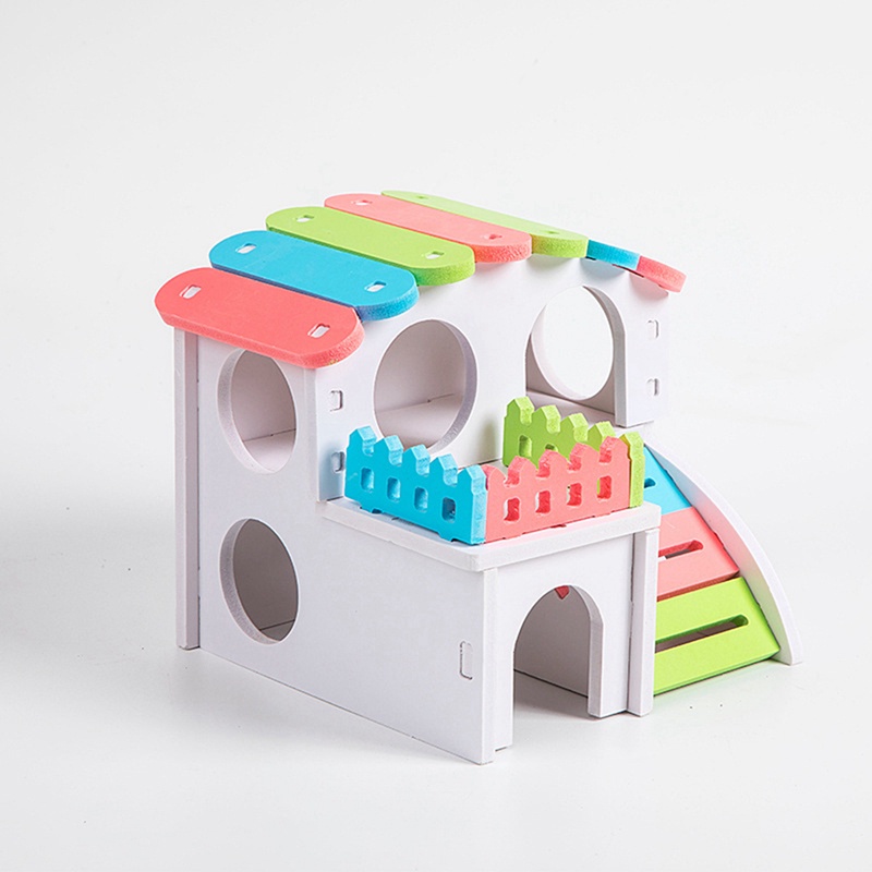 Hamster House Hideout DIY Rainbow Color Small Animal Hideout Hamster Play Hut Hamster Nest Sleeping #2