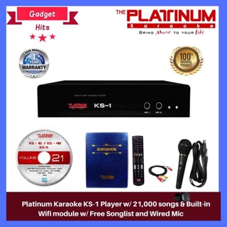 Platinum Karaoke KS-1 Player w/ 21,000 songs & Built-in Wifi module w/ Free Songlist and Wired Mic